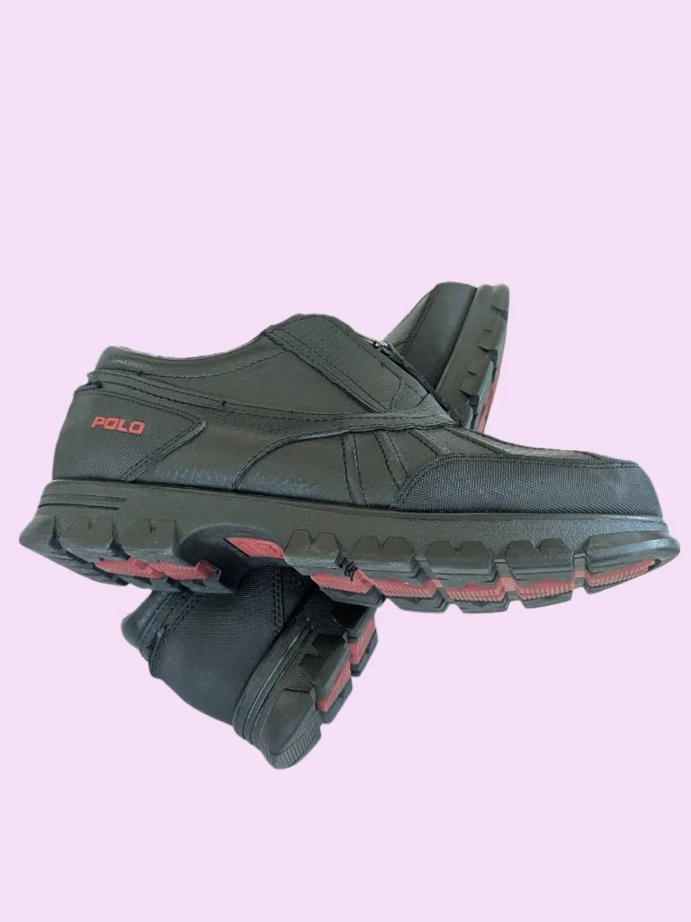 Polo Ralph Lauren Black Leather Men's Kewzip Zip - Size 9.5